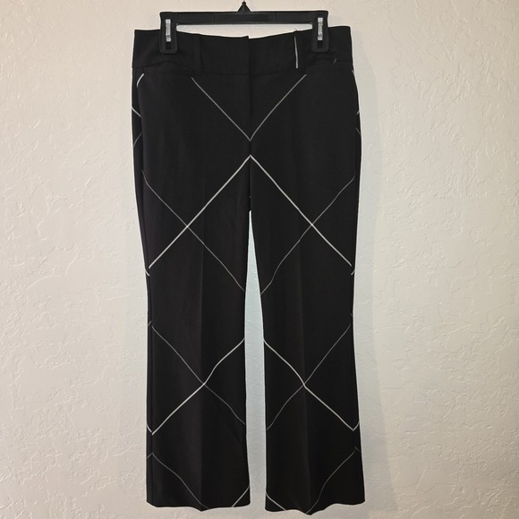 New York & Co 7th Avenue Bootcut Super Stretch Size 4 Womens Pants Black Stripe - Picture 1 of 8
